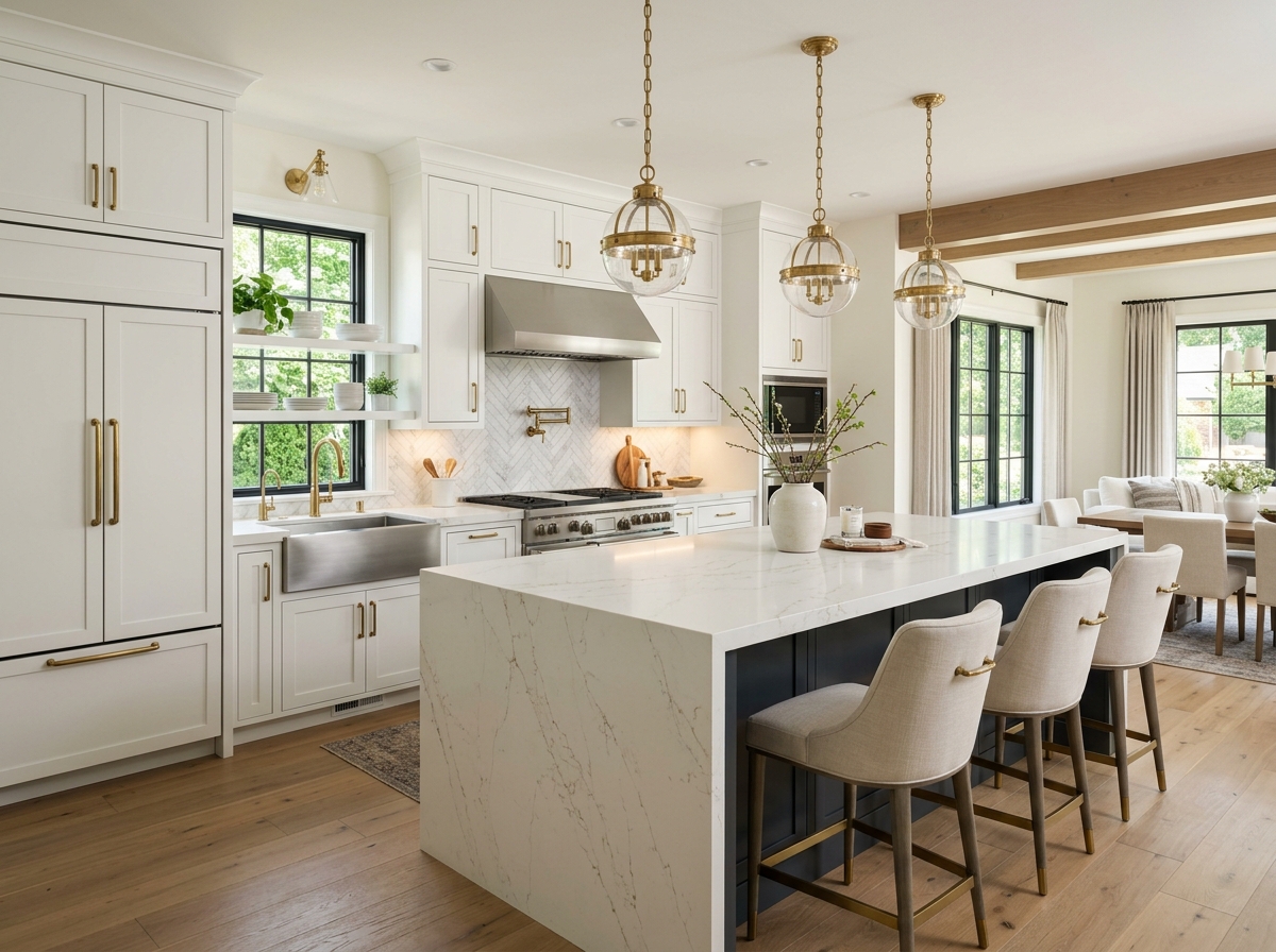 Custom kitchen remodel with island and cabinets in Hixson TN